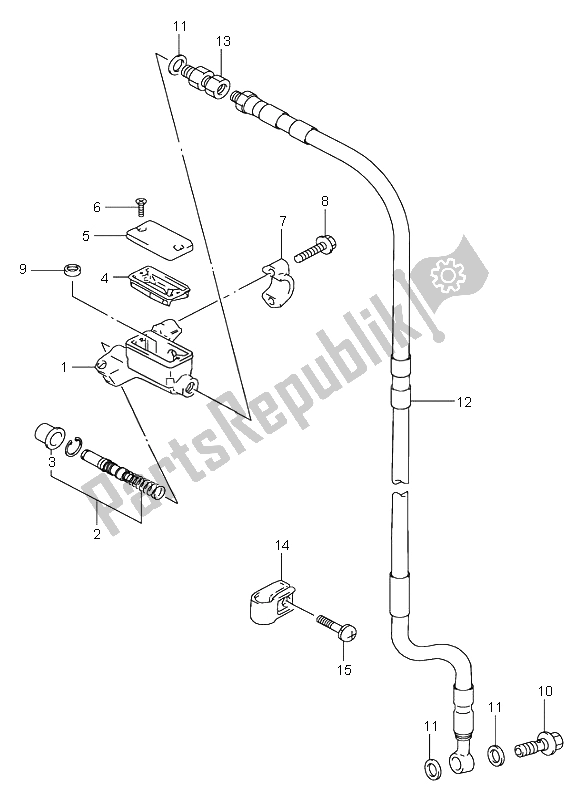 All parts for the Front Master Cylinder of the Suzuki RM 80 2000