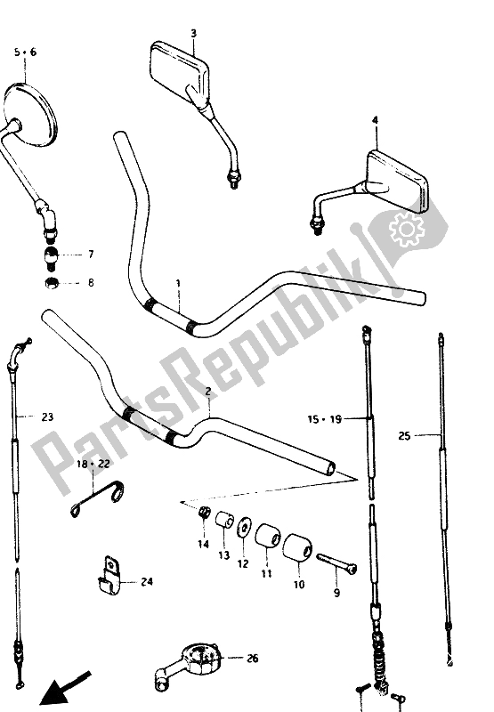 Toutes les pièces pour le Guidon du Suzuki GS 1100G 1986