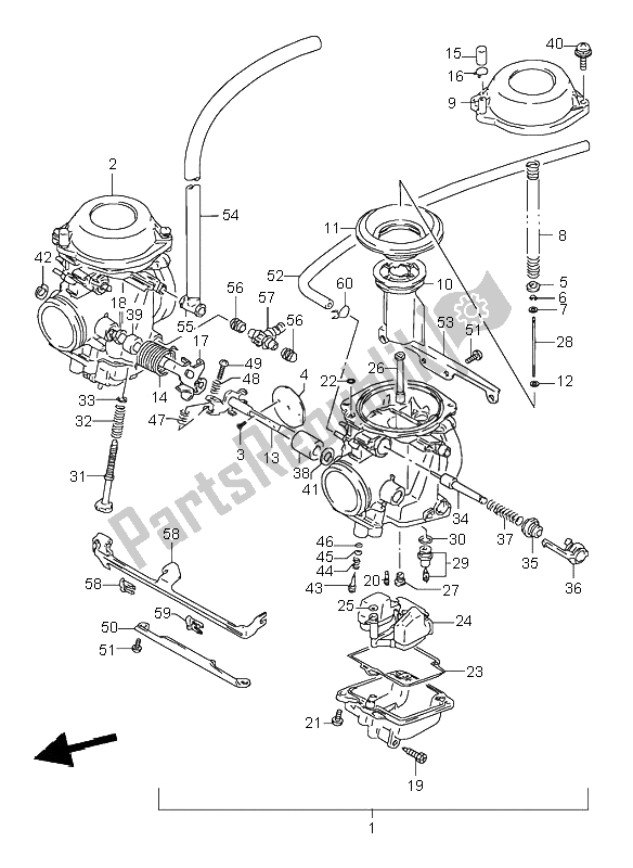 All parts for the Carburetor of the Suzuki GS 500E 1995