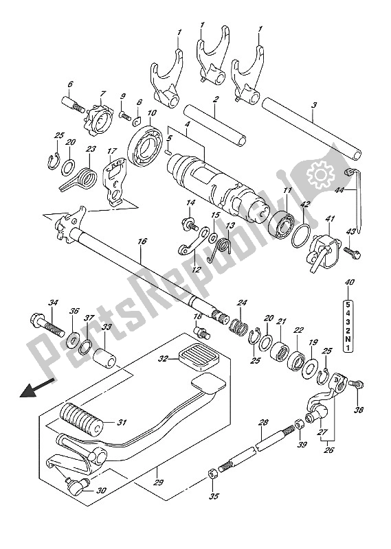 Alle onderdelen voor de Schakelen van de Suzuki VL 1500T Intruder 2016