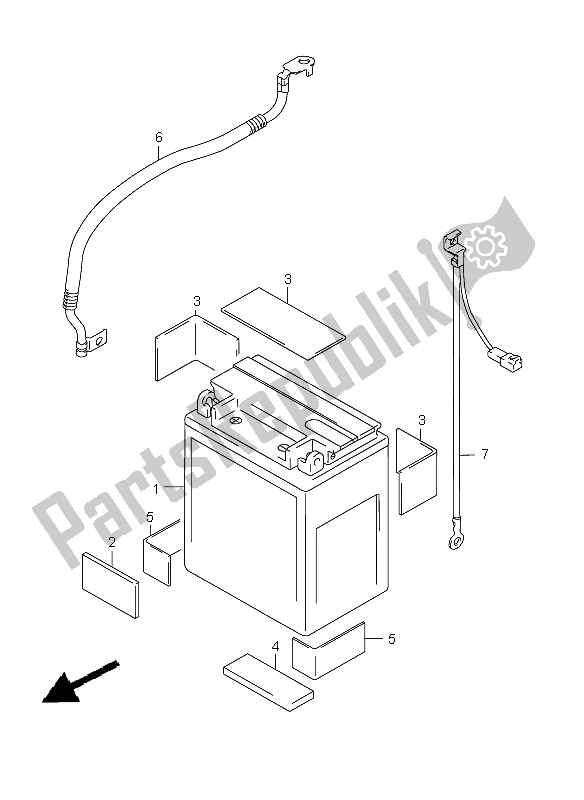 Todas as partes de Bateria do Suzuki VL 1500 Intruder LC 2007