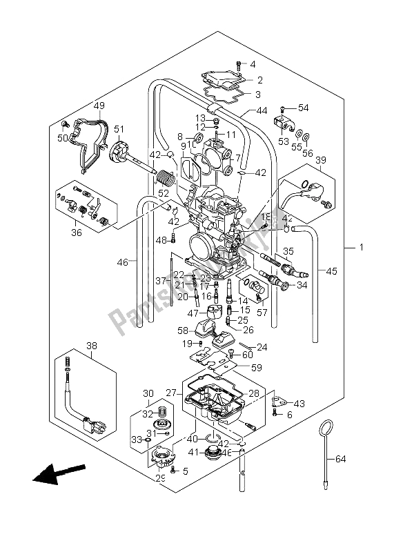 All parts for the Carburetor of the Suzuki RM Z 250 2008