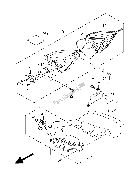 Tutte le parti per il Indicatore Di Direzione del Suzuki GSX R 600 2010
