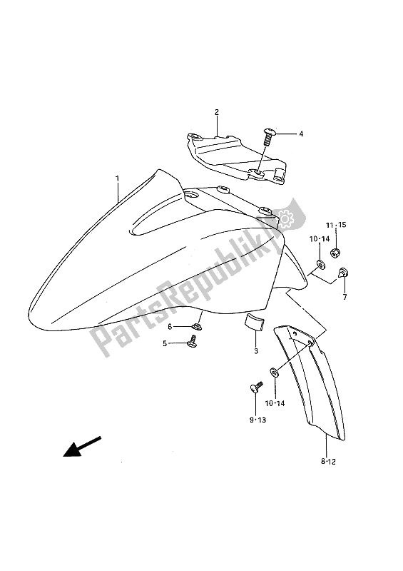Toutes les pièces pour le Garde-boue Avant du Suzuki GSX 1100F 1991