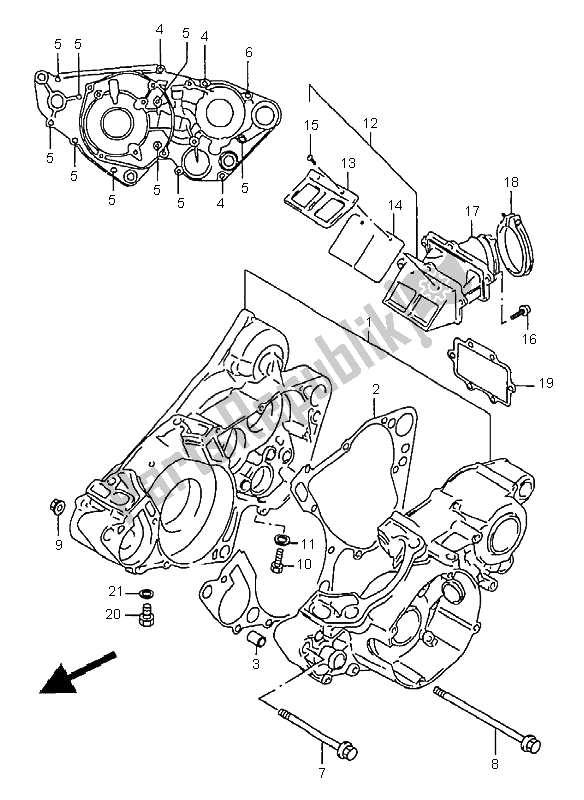 Todas as partes de Bloco Do Motor do Suzuki RM 250 1998