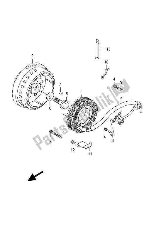 All parts for the Magneto of the Suzuki VZ 800 Intruder 2012