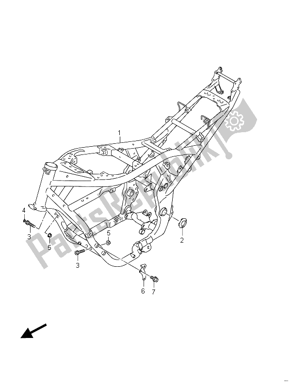 All parts for the Frame (gsf650ua) of the Suzuki GSF 650 Sasa Bandit 2011