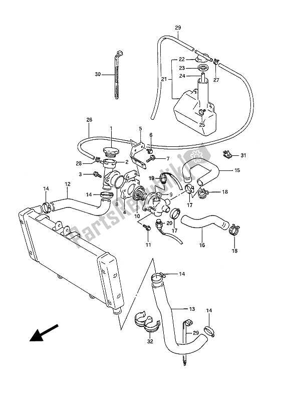 All parts for the Radiator Hose of the Suzuki GSF 400 Bandit 1993