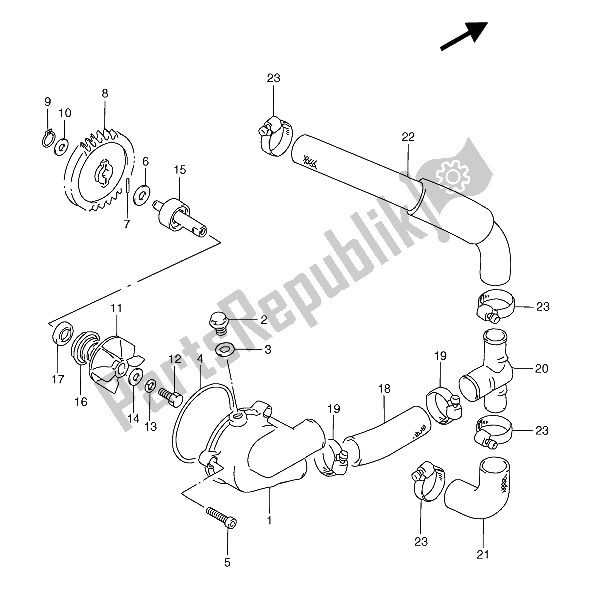 Todas as partes de Bomba De água do Suzuki RGV 250 1994