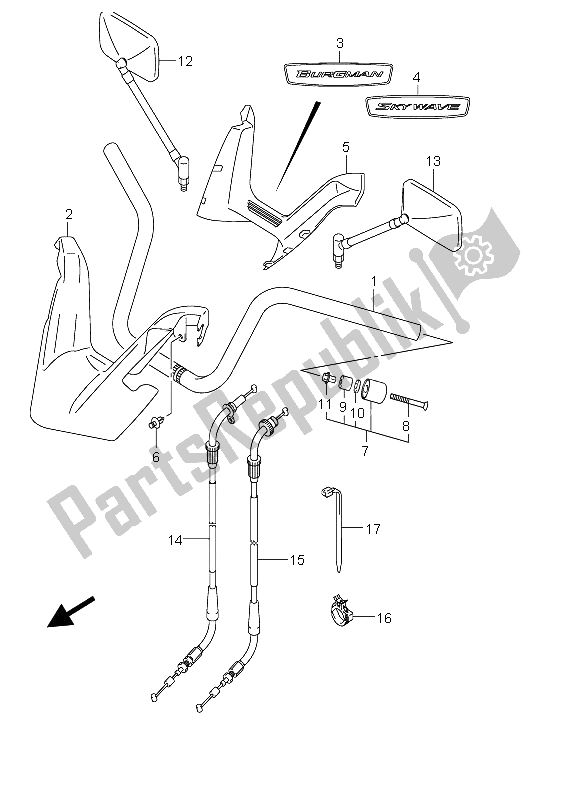 Toutes les pièces pour le Guidon du Suzuki AN 250 Burgman 2005