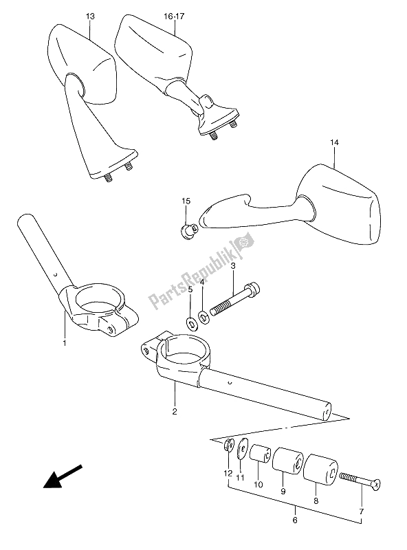 Todas las partes para Manillar de Suzuki RGV 250 1992