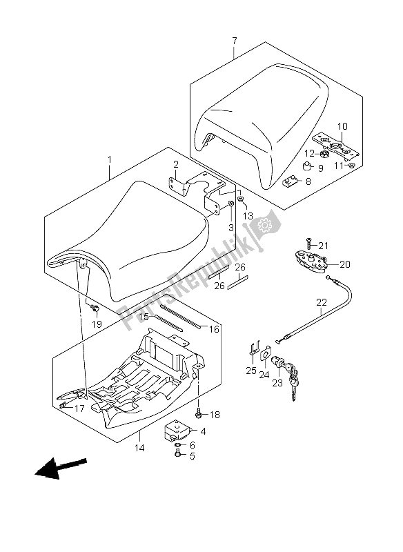 Todas las partes para Asiento de Suzuki GSF 1250 Nsnasa Bandit 2008