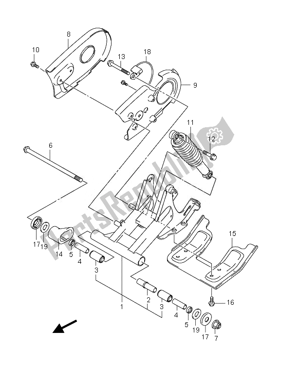 Wszystkie części do Tylne Rami? Wahad? Owe Suzuki LT Z 90 4T Quadsport 2007