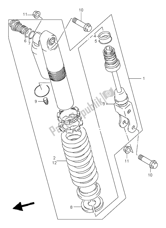 Tutte le parti per il Ammortizzatore Posteriore del Suzuki RM 80 2001
