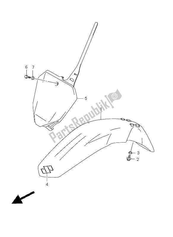 Todas las partes para Guardabarros Delantero de Suzuki DR Z 125 SW LW 2009