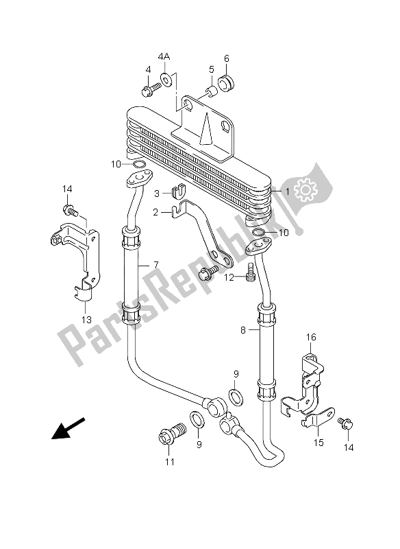 All parts for the Oil Cooler of the Suzuki GS 500 EF 2005