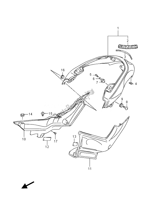 Todas las partes para Guardabarros Trasero (vzr1800uf E19) de Suzuki VZR 1800 M Intruder 2014