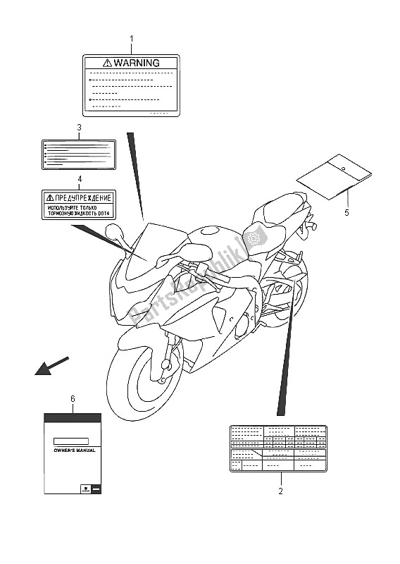 Tutte le parti per il Etichetta (gsx-r1000a) del Suzuki GSX R 1000A 2016