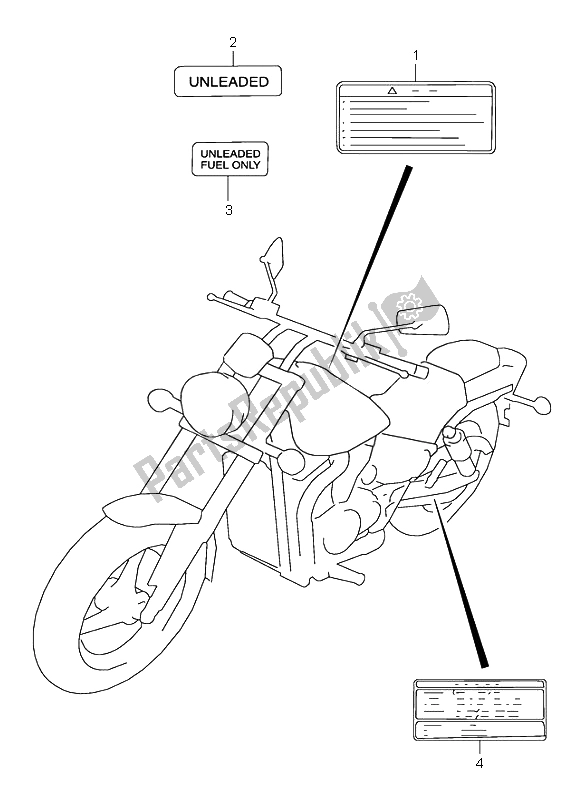 All parts for the Label of the Suzuki VZ 800 Marauder 2000