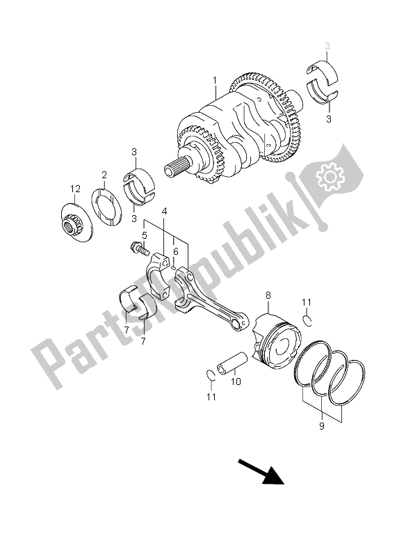 Todas las partes para Cigüeñal de Suzuki AN 650A Burgman Executive 2009
