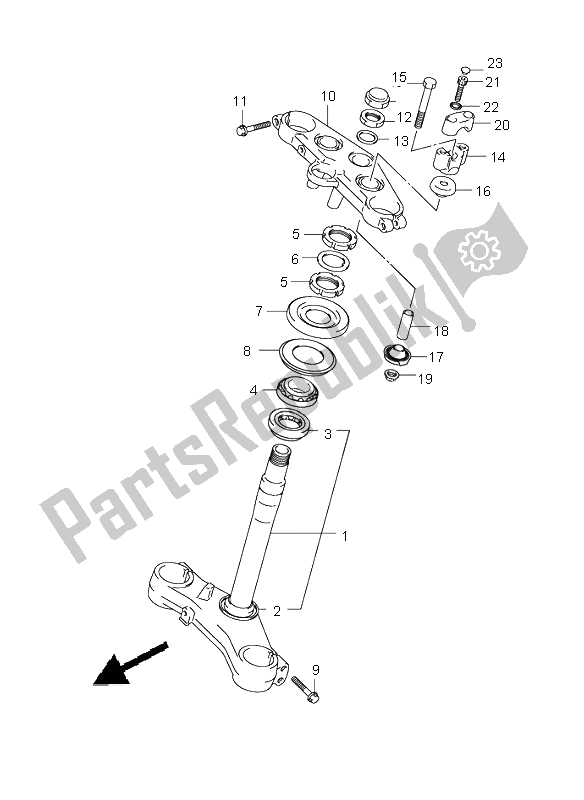 Tutte le parti per il Gambo Dello Sterzo del Suzuki DL 1000 V Strom 2005