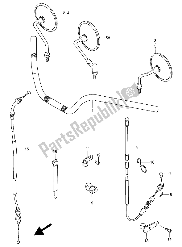 All parts for the Handlebar of the Suzuki GN 250 1993
