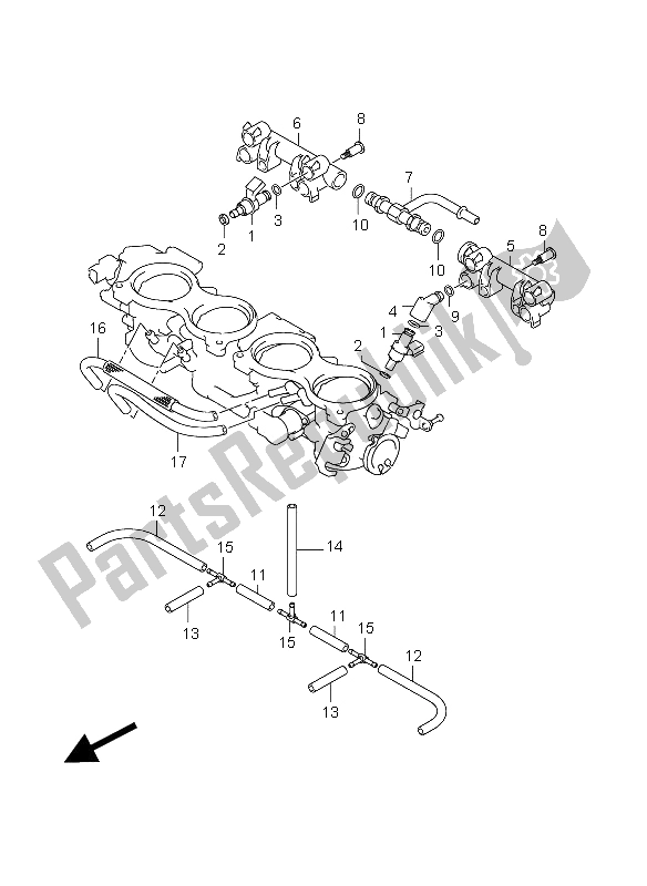 All parts for the Throttle Body Hose & Joint of the Suzuki GSX R 1000 2012