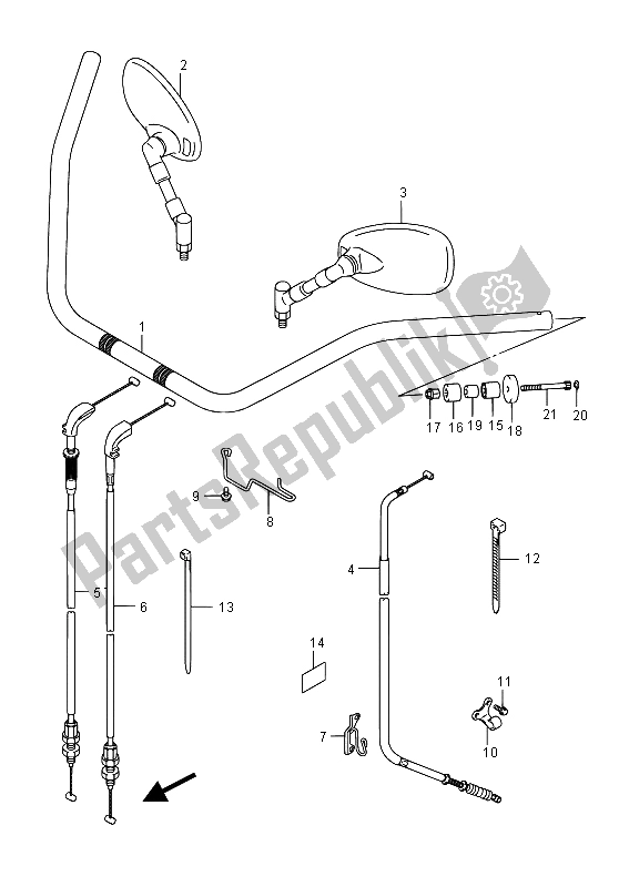 Alle onderdelen voor de Stuur van de Suzuki VL 1500T Intruder 2015