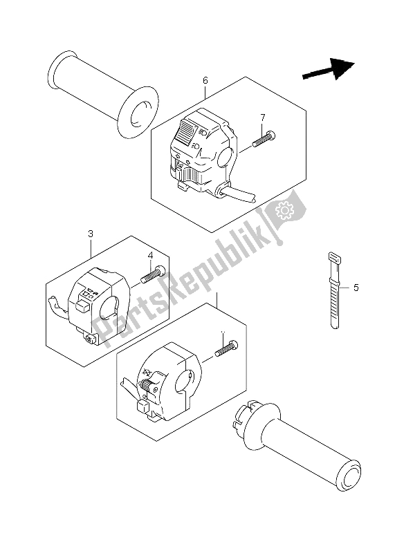 All parts for the Handle Switch of the Suzuki DR Z 400S 2009