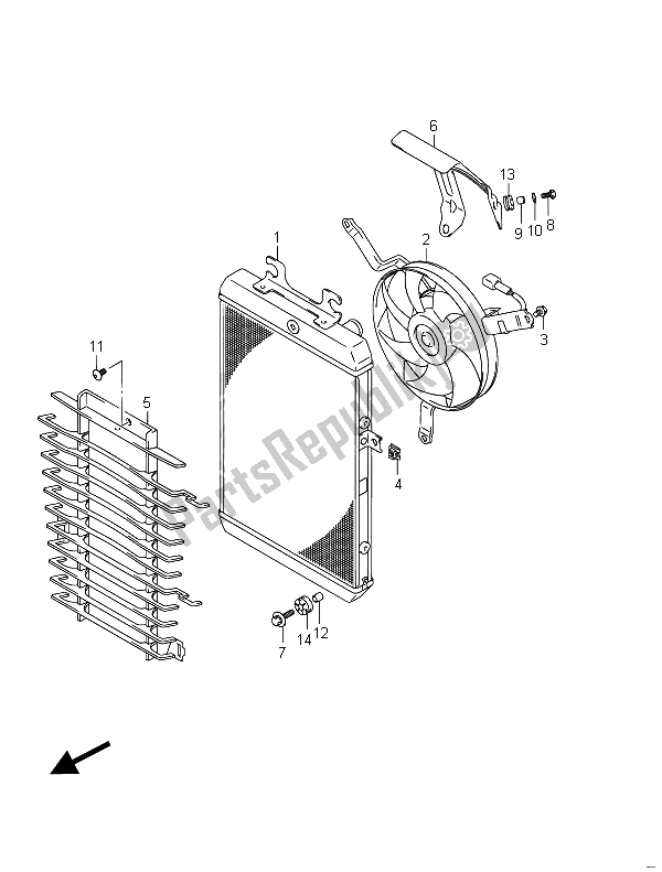 All parts for the Radiator of the Suzuki VZR 1800 NZR M Intruder 2011