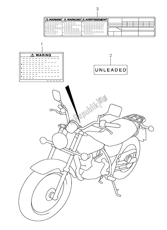 Todas las partes para Etiqueta de Suzuki RV 125 Vanvan 2006