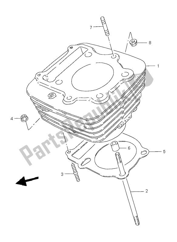 All parts for the Cylinder of the Suzuki GZ 250 Marauder 1999