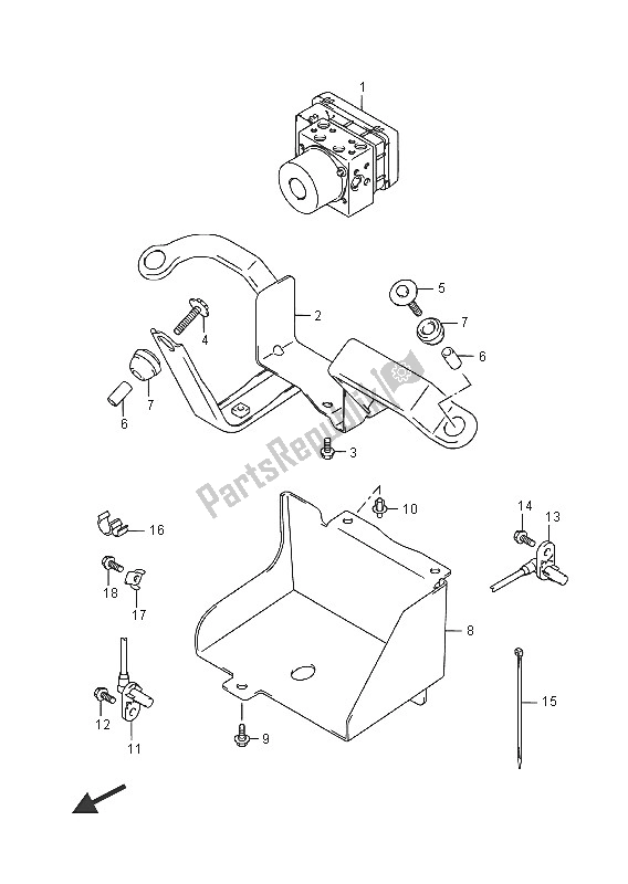 All parts for the Hydraulic Unit of the Suzuki DL 650 AXT V Strom 2016