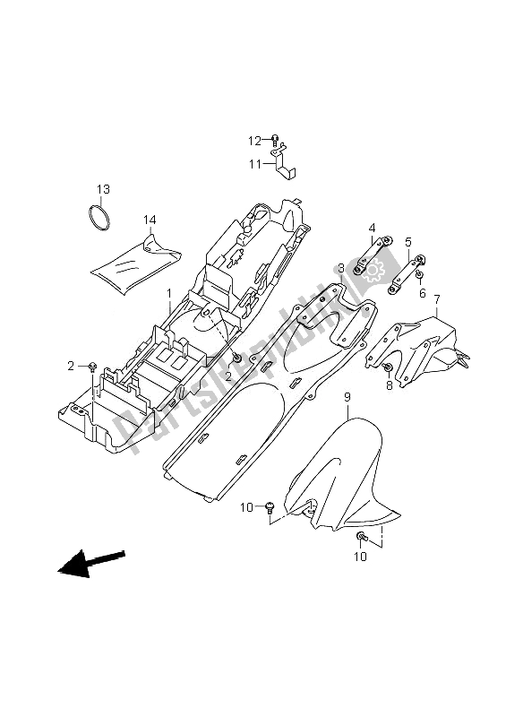 Alle onderdelen voor de Achterspatbord van de Suzuki GSX R 600 2007