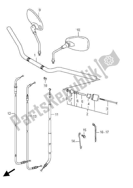 Todas las partes para Manillar (vz800 E24) de Suzuki VZ 800 Intruder 2012