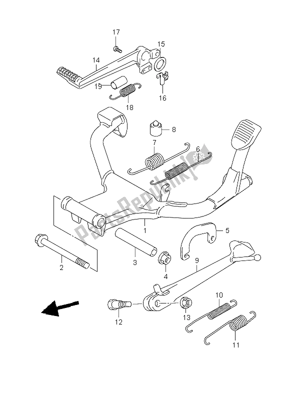 All parts for the Stand of the Suzuki GSF 1250 Nsnasa Bandit 2008