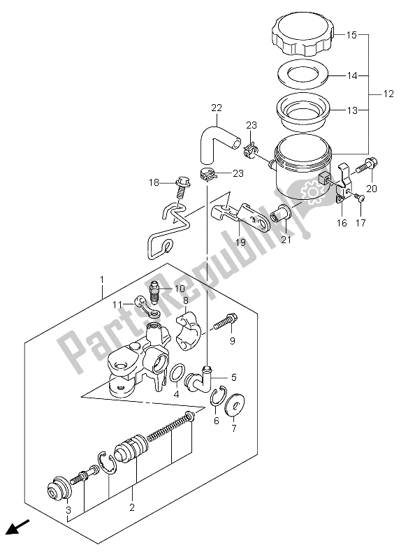 Tutte le parti per il Pompa Freno Anteriore del Suzuki GSX R 750X 2005