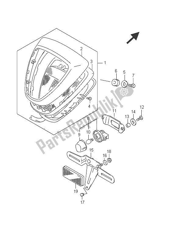 Todas las partes para Luz De Combinación Trasera (vlr1800 E19) de Suzuki C 1800R VLR 1800 Intruder 2011