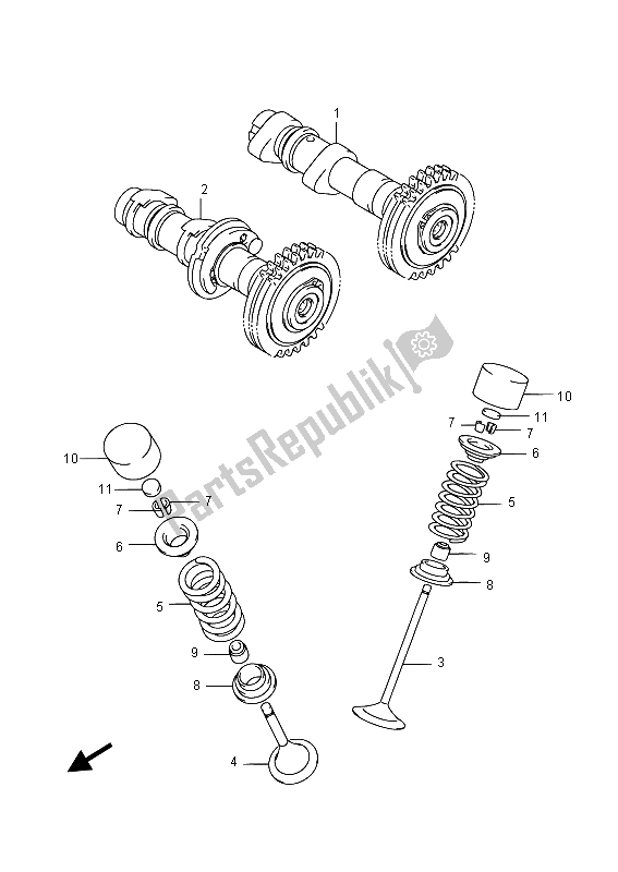 All parts for the Camshaft & Valve of the Suzuki LT A 750 XVZ Kingquad AXI 4X4 2015