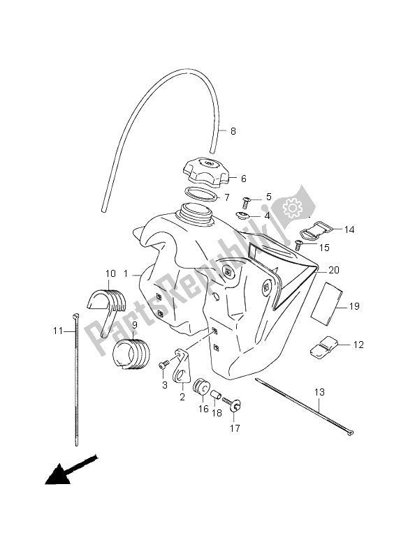 Tutte le parti per il Serbatoio Di Carburante del Suzuki RM 250 2004