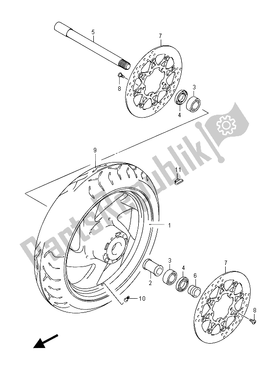 Tutte le parti per il Ruota Anteriore (vzr1800z E19) del Suzuki VZR 1800 NZR M Intruder 2012