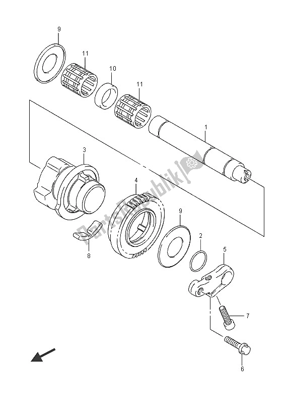 All parts for the Crank Balancer of the Suzuki GSF 1250 SA Bandit 2016