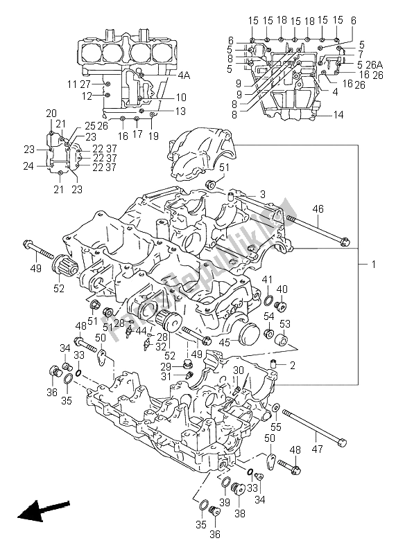 Todas las partes para Caja Del Cigüeñal de Suzuki GSX R 1100W 1998