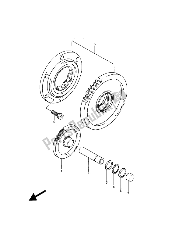 Tutte le parti per il Frizione Di Avviamento del Suzuki GSX R 750W 1994