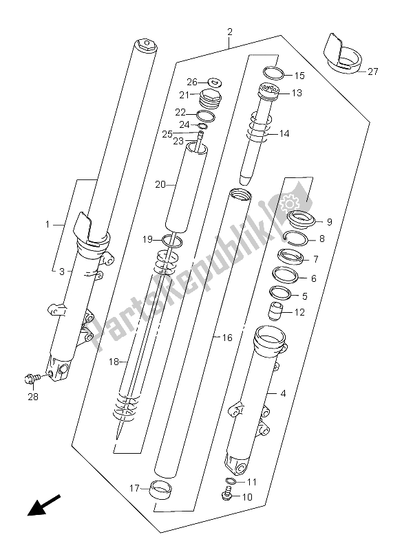 Tutte le parti per il Ammortizzatore Anteriore del Suzuki GSX 750F 2006