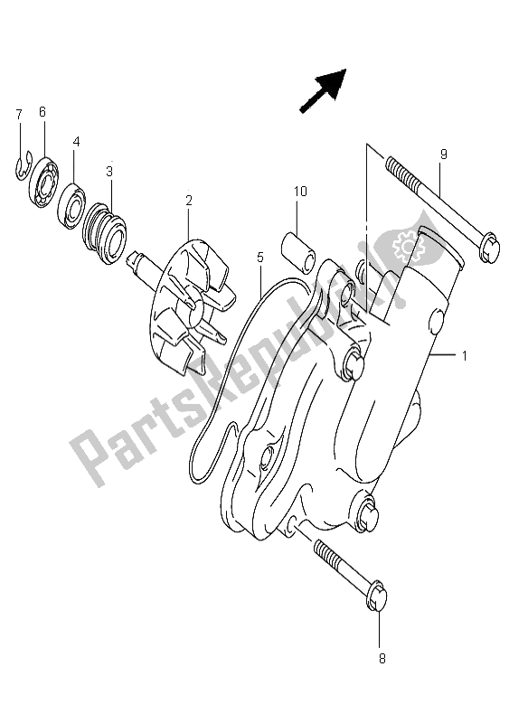 Tutte le parti per il Pompa Dell'acqua del Suzuki DL 1000 V Strom 2002