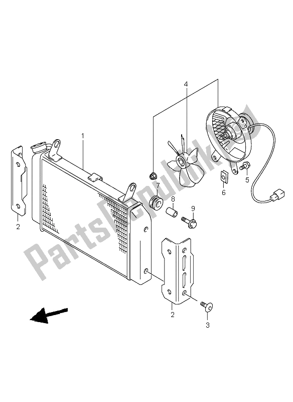 All parts for the Radiator of the Suzuki SV 650 NS 2001