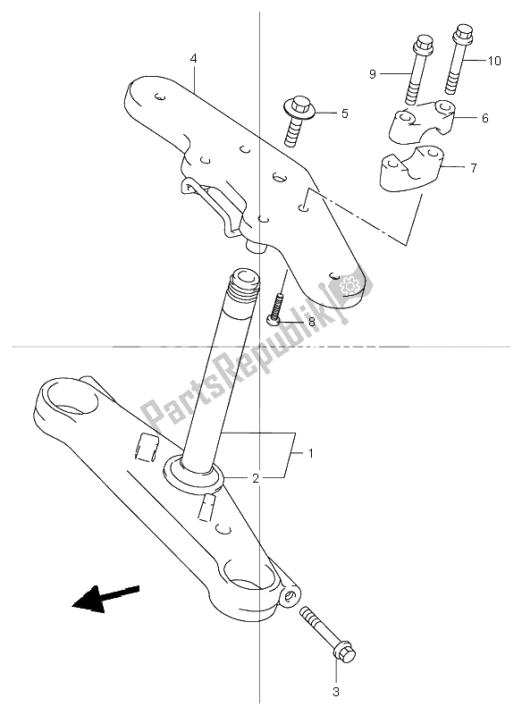 All parts for the Steering Stem of the Suzuki TR 50S Street Magic 1998