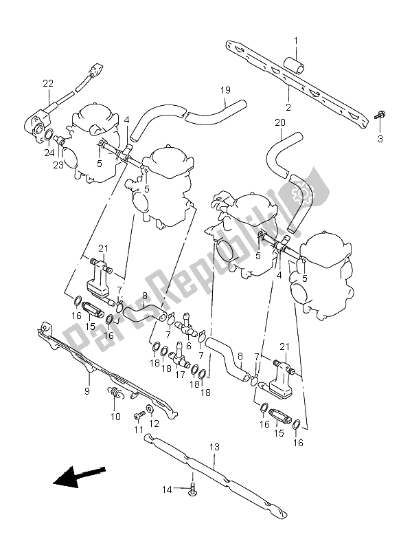 Tutte le parti per il Raccordi Carburatore del Suzuki GSX 750 1998