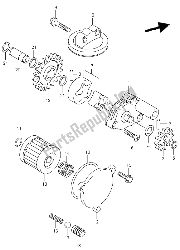 Tutte le parti per il Pompa Dell'olio del Suzuki LT Z 400 Quadsport 2007